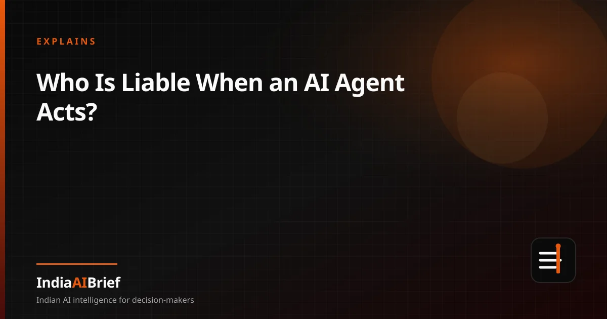 Editorial graphic for AI agent liability and accountability