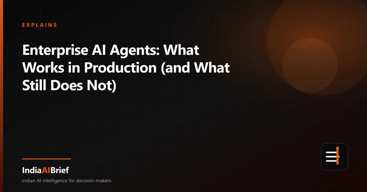 Editorial graphic for enterprise AI agents in production