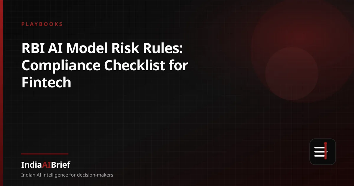 Checklist graphic for RBI AI model risk management compliance for Indian fintech