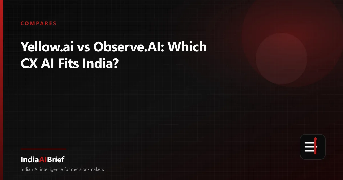 Comparison graphic of Yellow.ai versus Observe.AI for Indian contact centre and CX teams
